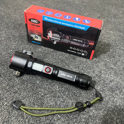 5-in-1 Rechargeable Flashlight & Power Bank - 1KM Range