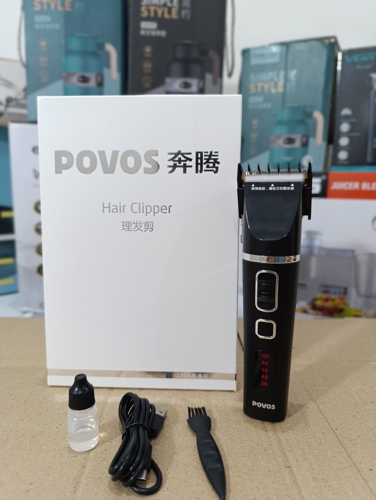 POVOS Shaving Hair Clipper for Precise Grooming with Sharp Blades, Adjustable Settings, and Ergonomic Design