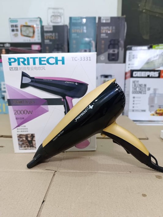 PRITECH Hair Dryer 2000W for Quick Drying with Powerful Motor, Multiple Heat Settings, and Lightweight Design