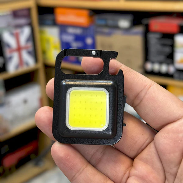 Rechargeable COB Light Keychain for Bright Illumination with Compact Design and USB Charging Port