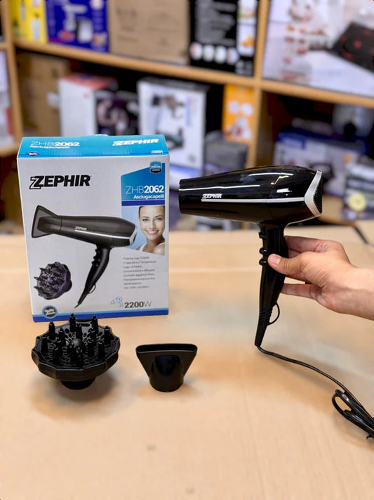 Zephir Hair Dryer for Fast Drying with Powerful Motor, Multiple Heat Settings, and Lightweight Design