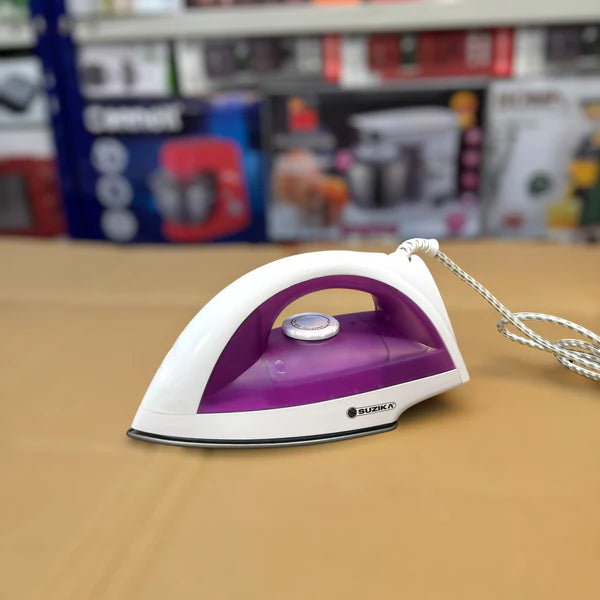 Suzika Dry Iron 1000 Watt for Quick Wrinkle Removal with Non-Stick Soleplate and Lightweight Design