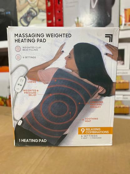 Massaging Weighted Heating Pad for Targeted Pain Relief and Relaxation with Adjustable Heat and Vibration Settings